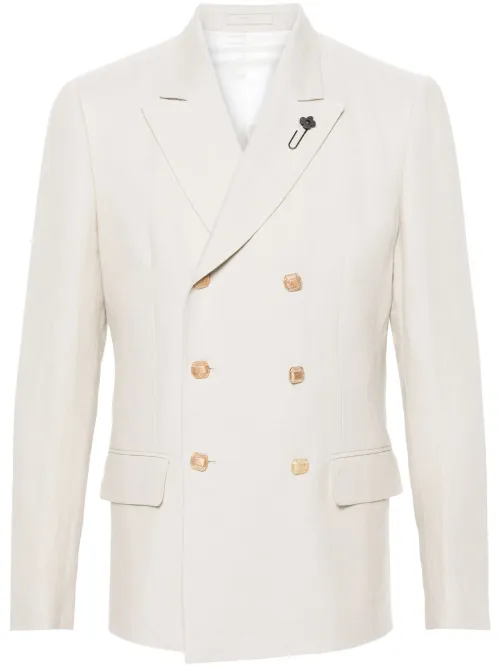 Blazer en lin à boutonnière croisée - Lardini - Modalova