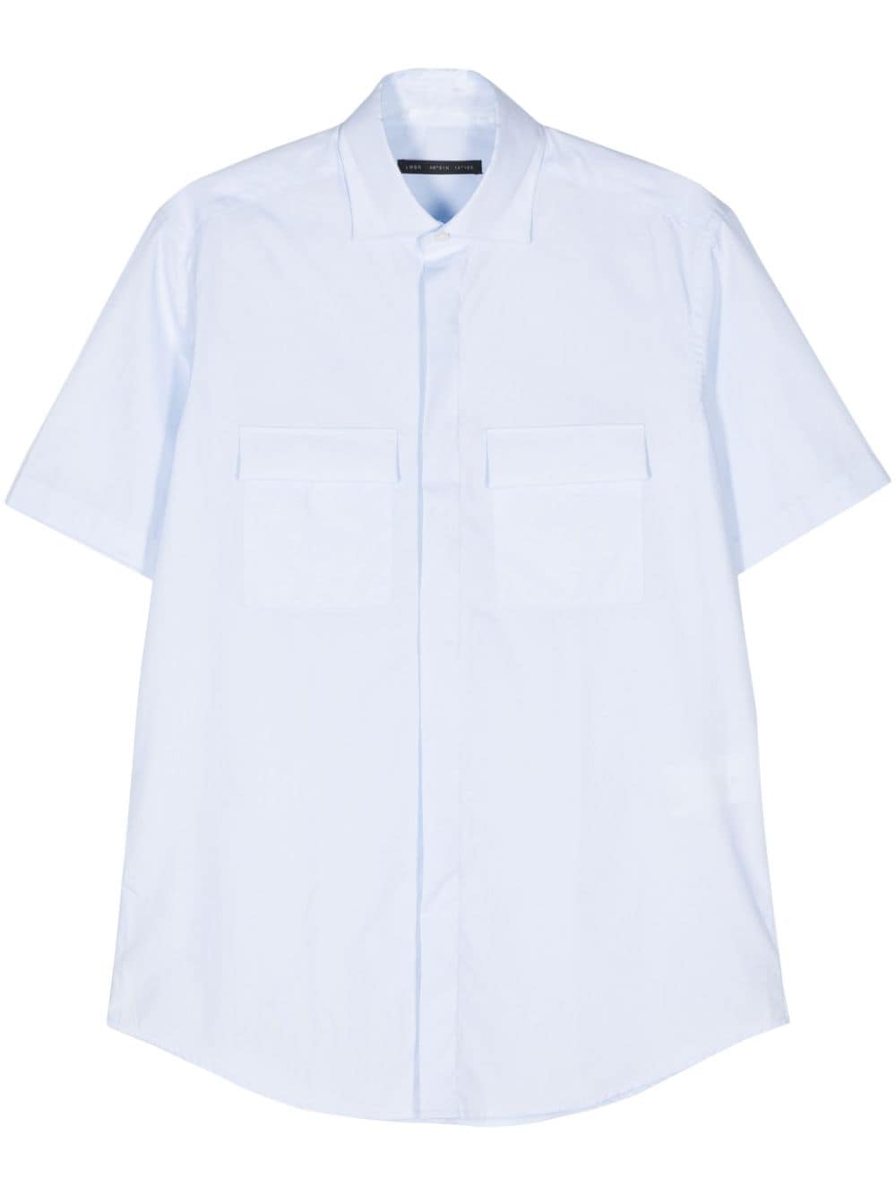 Low Brand Classic-collar Poplin Shirt In Blue