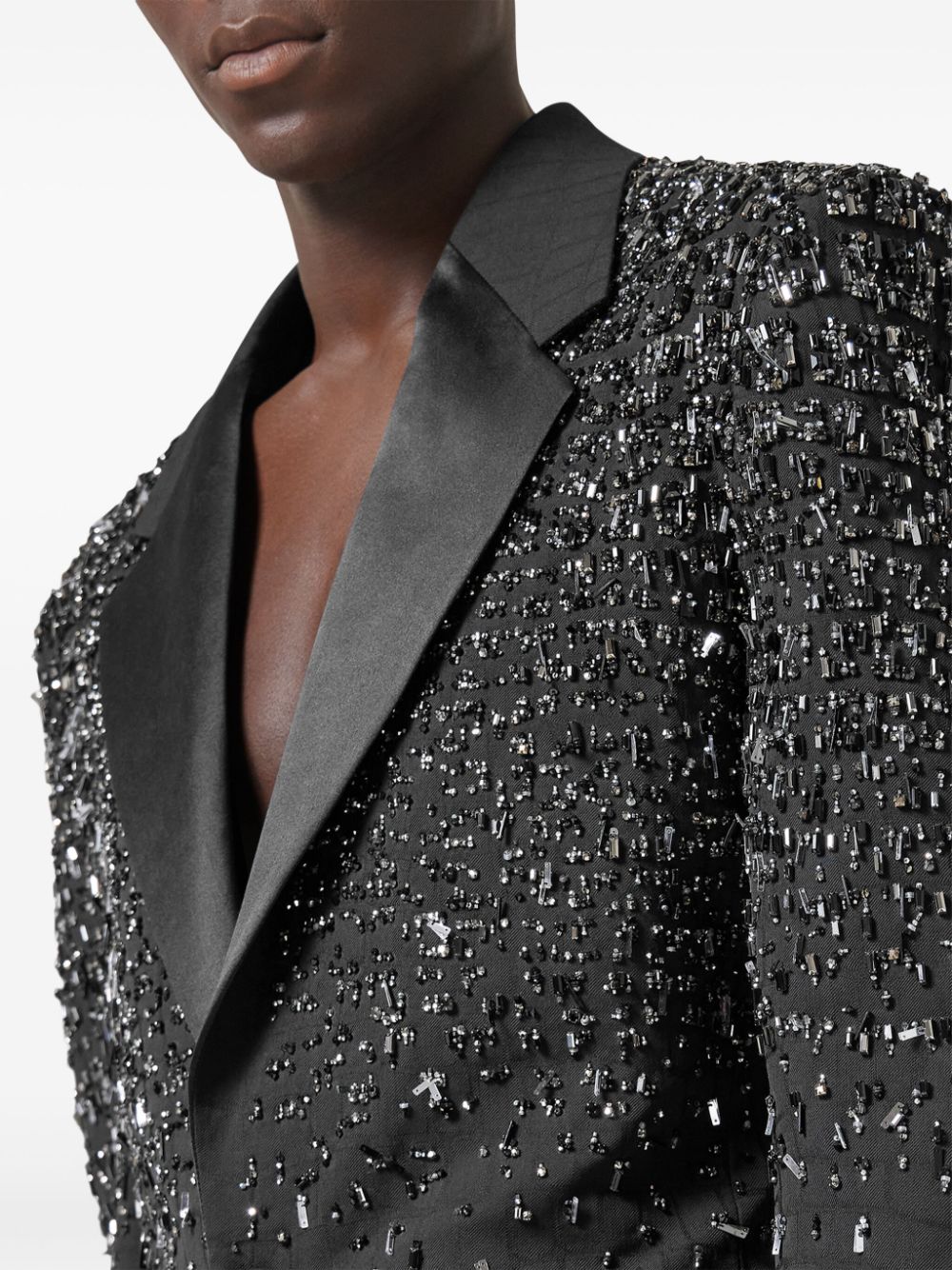 Versace Broek verfraaid met kristallen van scheerwol Zwart