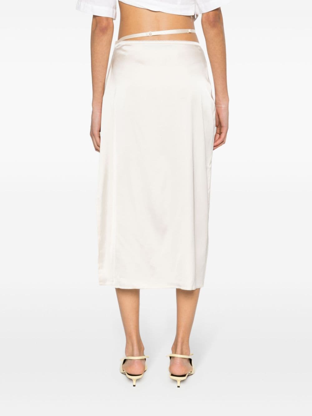 Shop Jacquemus La Jupe Notte Midi Skirt In Neutrals