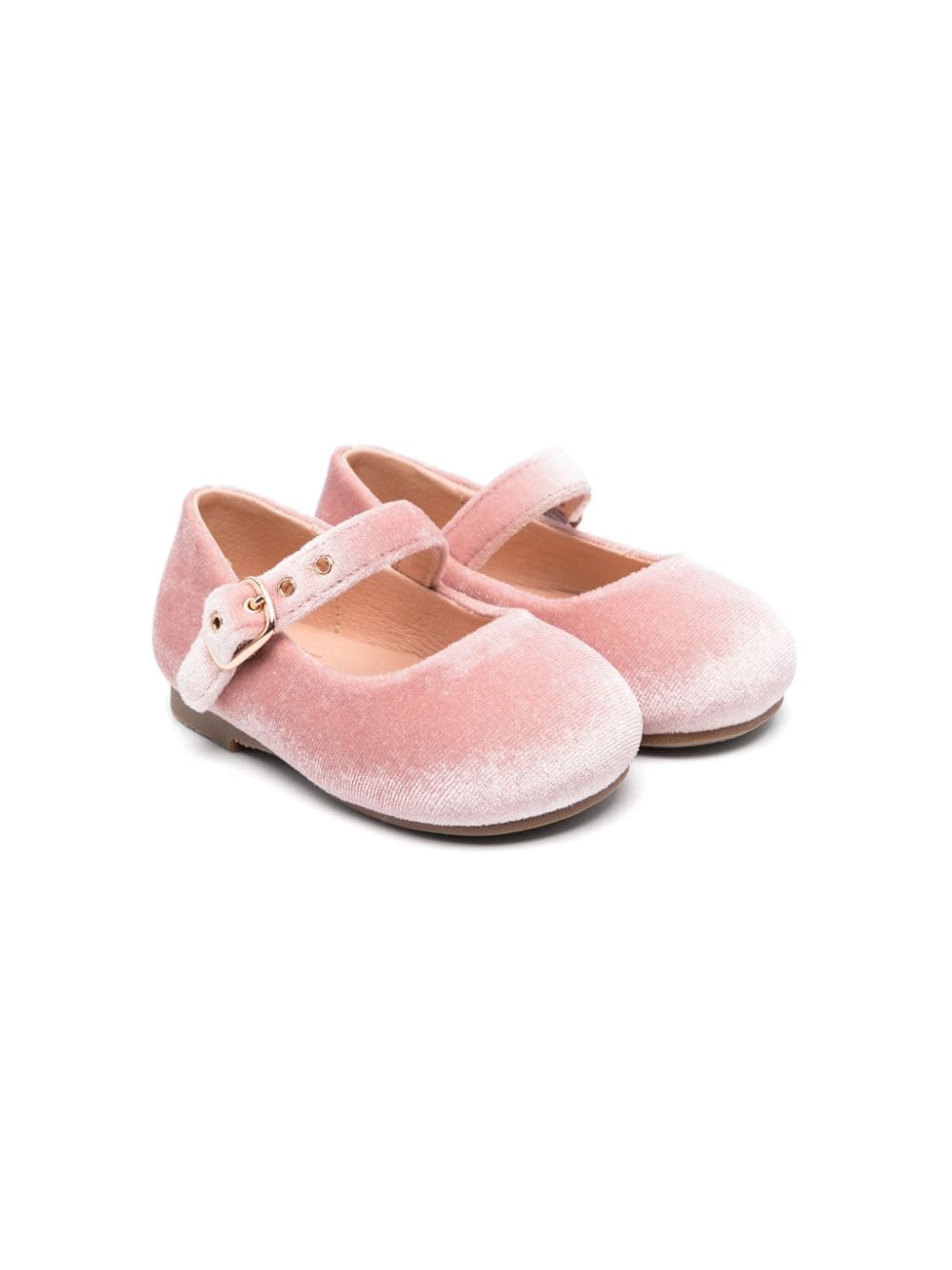Age Of Innocence Kids' Eva Velvet Ballerina Shoes In Pink