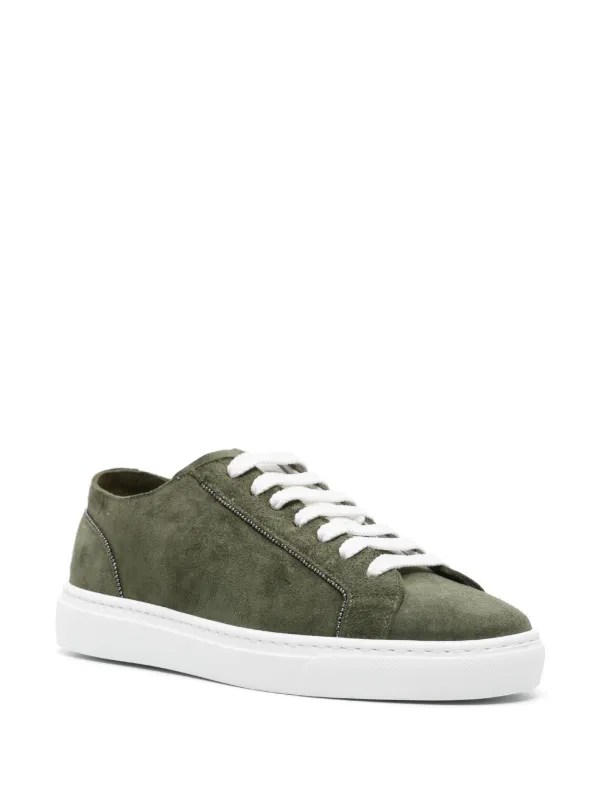 Doucal's chain-detailed Suede Sneakers | Green | FARFETCH AU