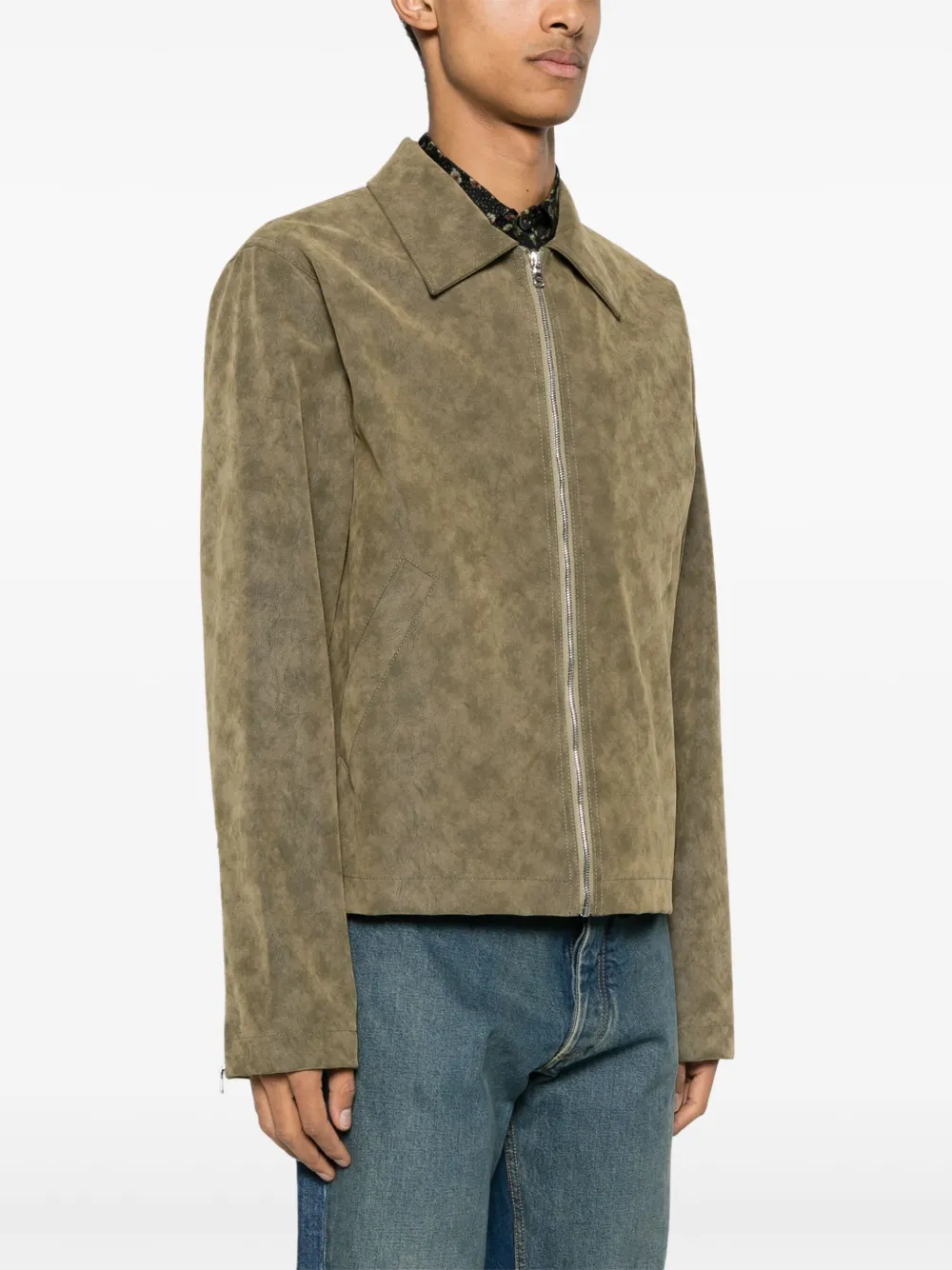 Shop Séfr Bardem Brushed Jacket In Green