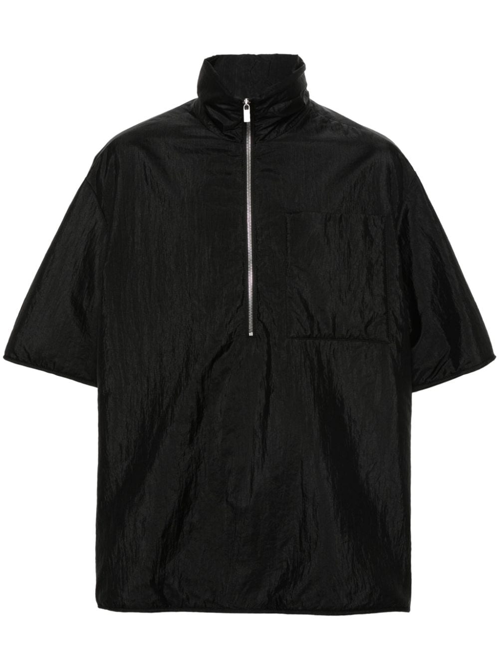 Jil Sander High-neck Padded Shirt In Black