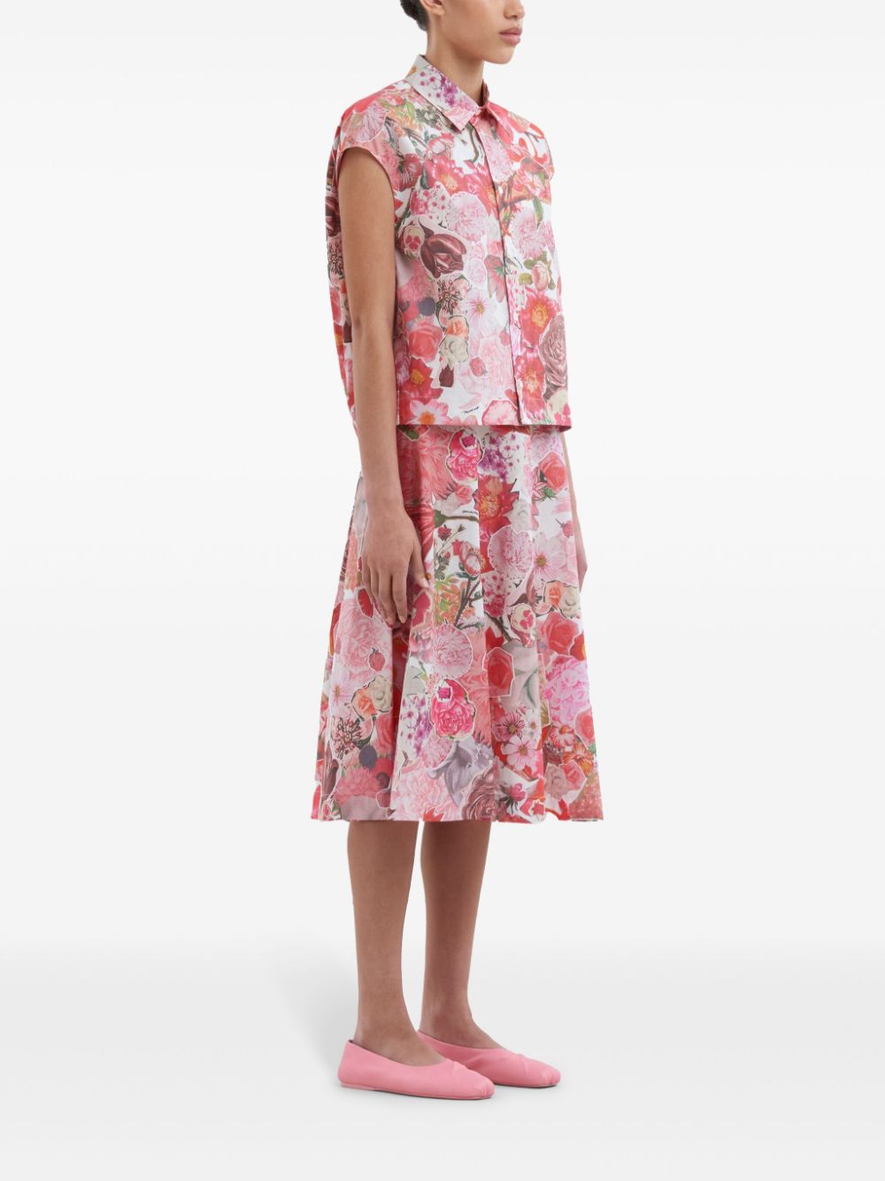 Marni floral-print midi skirt Women