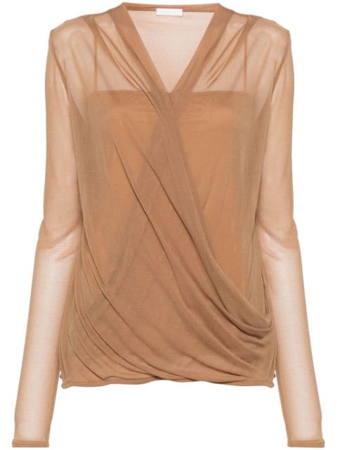 Givenchy semi-sheer draped blouse