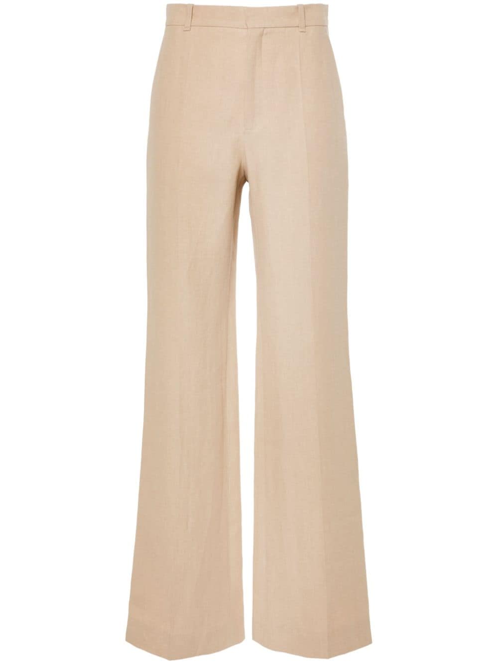 Chloé High-waist Wide-leg Trousers In 中性色