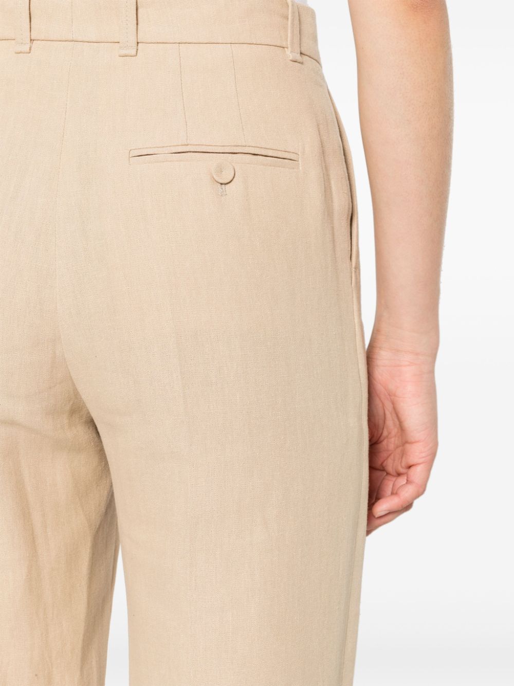 Shop Chloé High-waist Wide-leg Trousers In 中性色