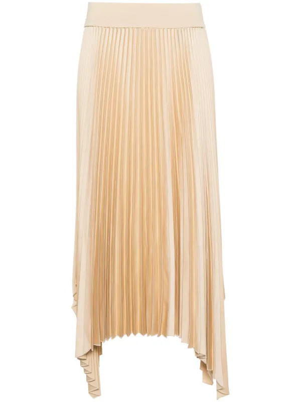 JOSEPH Ade Pleated Midi Skirt | Neutrals | FARFETCH UK