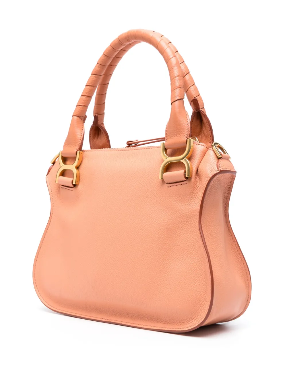 Shop Chloé Small Marcie Leather Tote Bag In Pink