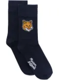 Maison Kitsuné Fox Head socks - Blue