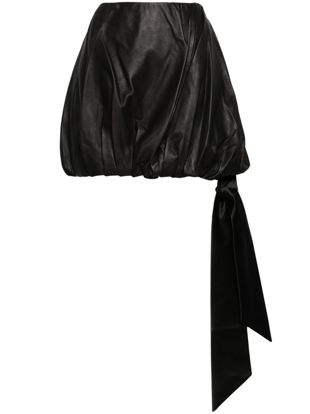 Shop Helmut Lang Bubble Leather Miniskirt In Black