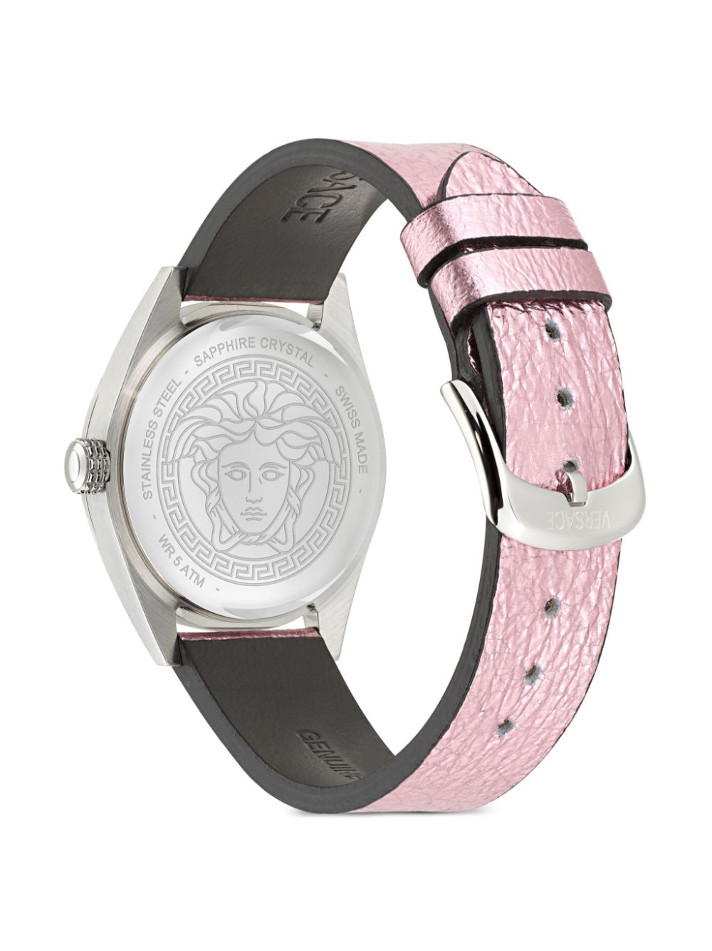 Shop Versace V-code 36mm In Pink