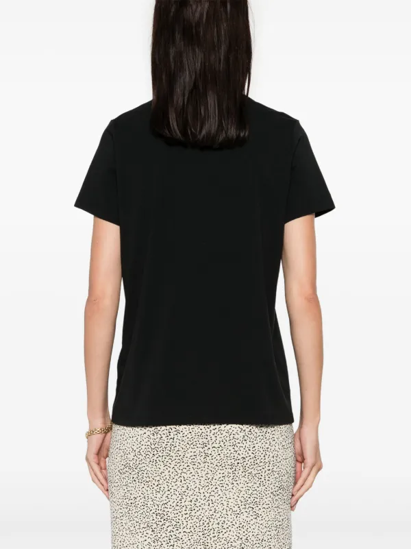 ALLUDE 売れ筋商品|||アリュード Tシャツ トップス レディース Tops Black Allude Jersey Cotton T-shirt | Black | FARFETCH LB