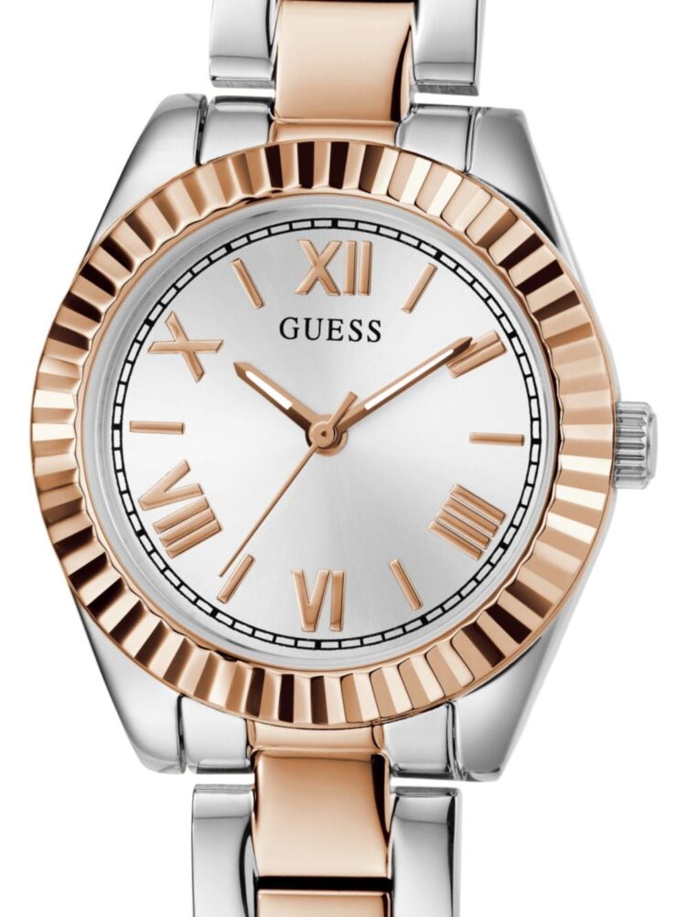 Shop Guess Usa Mini Luna Quartz 30mm In Silver