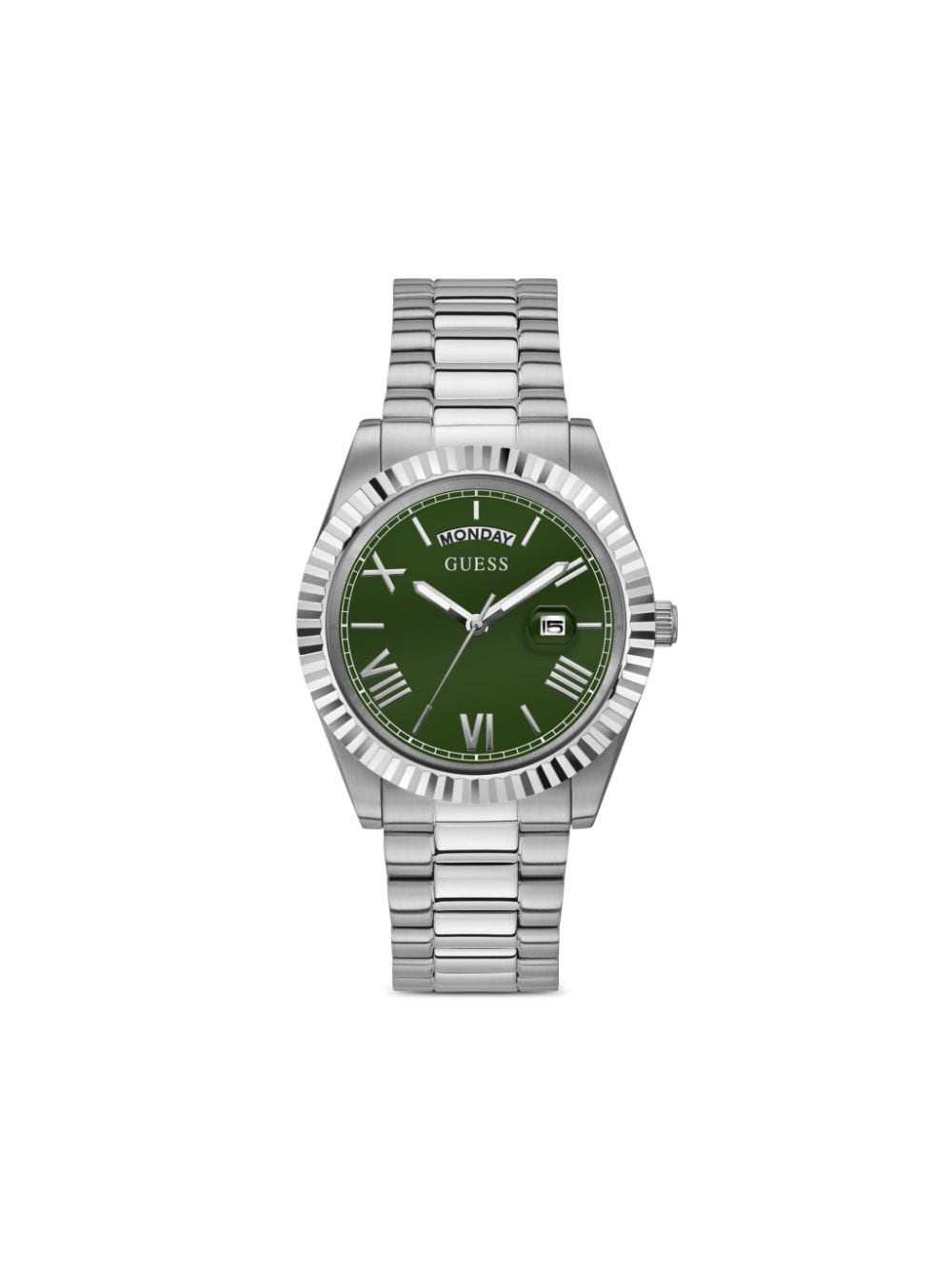 Guess Usa Stainless Steel Quartz 42mm In Green