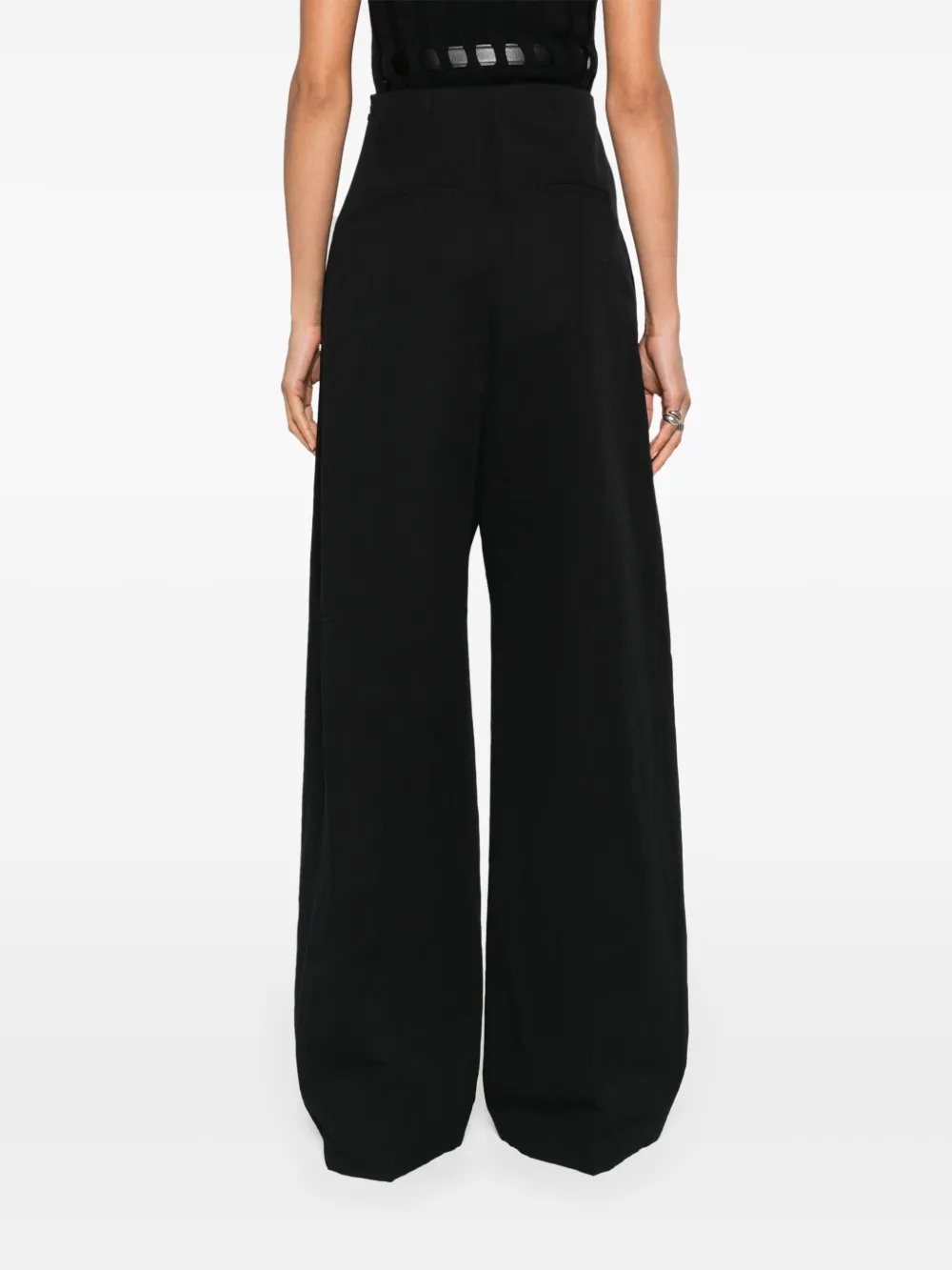Max Mara Broek met wijde pijpen Zwart