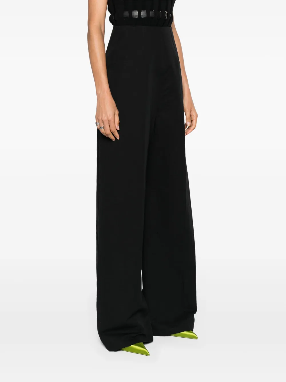 Max Mara Broek met wijde pijpen Zwart