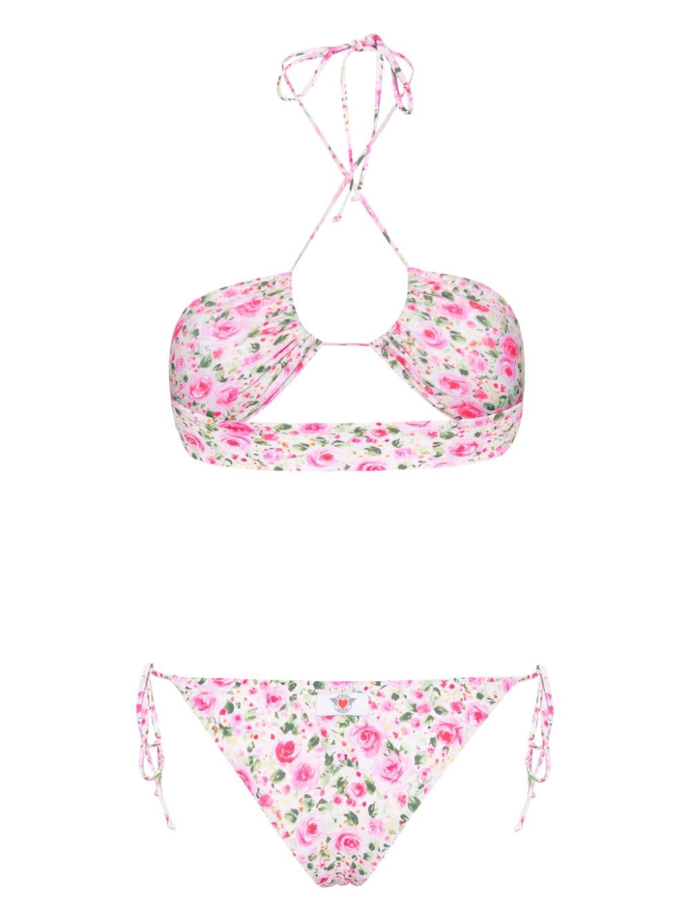 Shop Bikini Lovers Nicole Floral-print Bikini In Pink