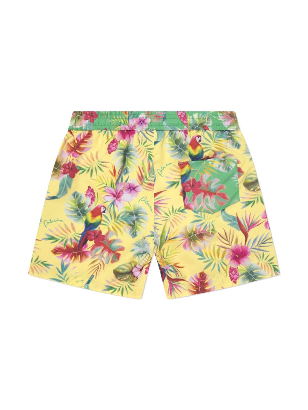 Shop Patachou Tropical-print Swim Shorts In Yellow