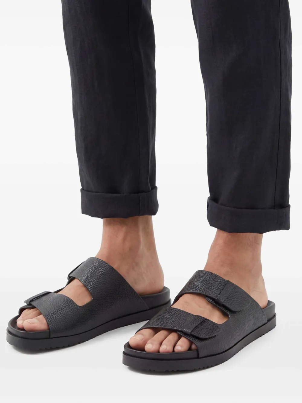Doucal's round-toe leather slides | Image 2