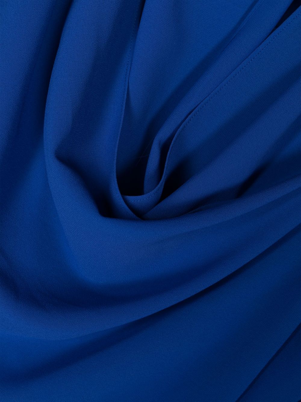 Patrizia Pepe Semi-doorzichtige blouse met sjaal Blauw