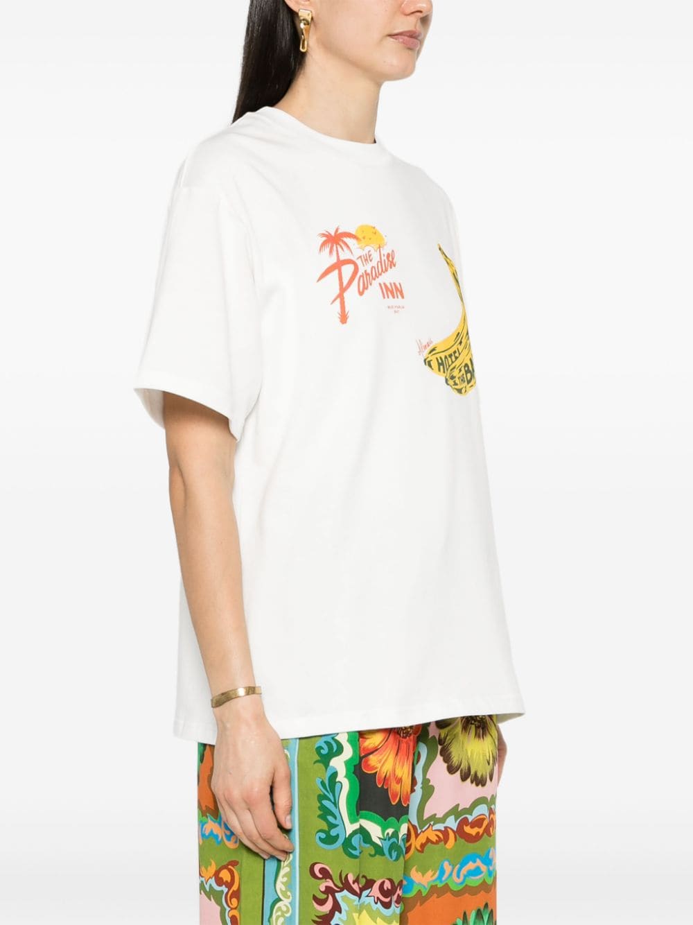 ALEMAIS T-shirt met bananenprint Beige