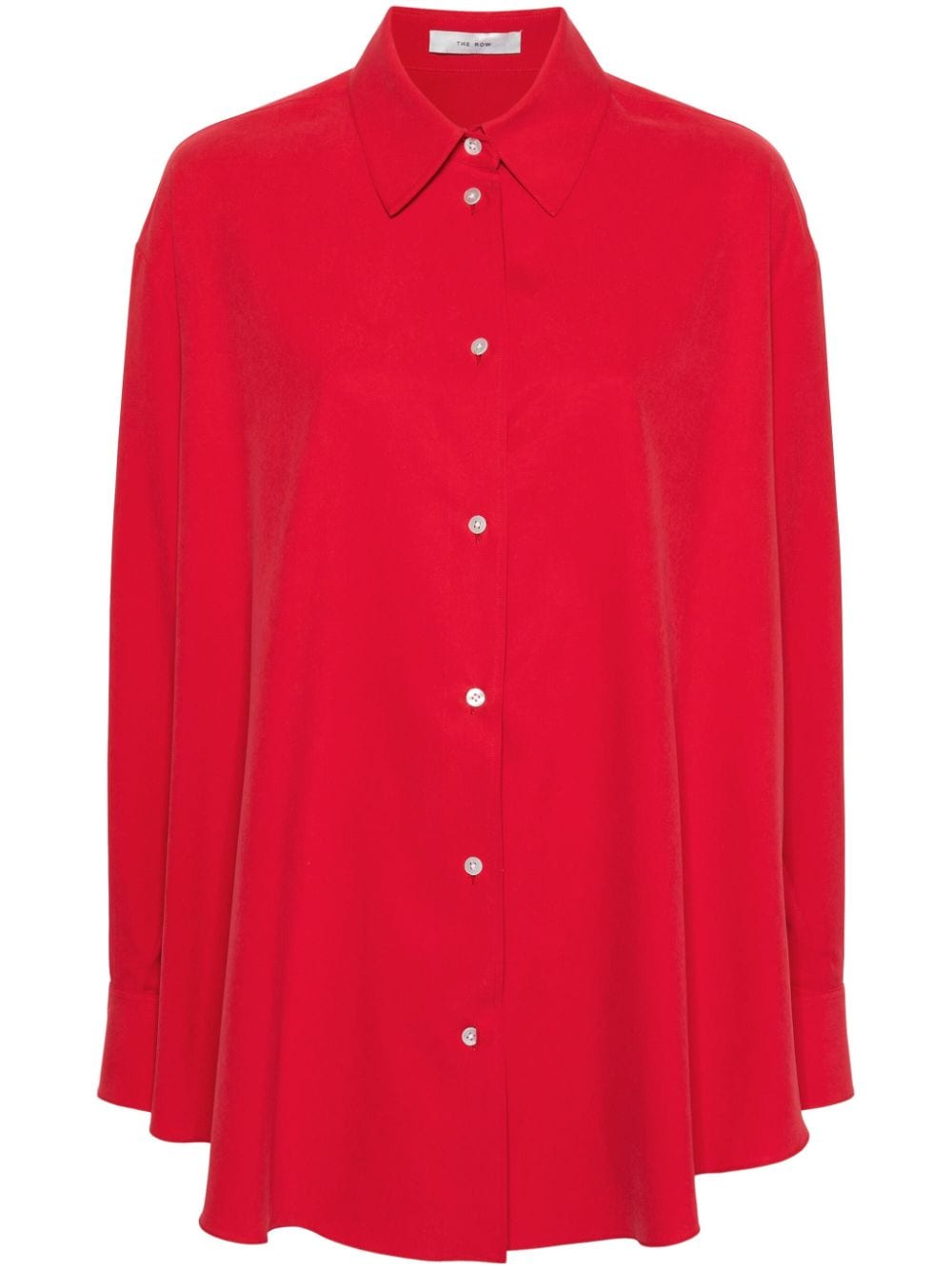 Shop The Row Andra Silk Shirt In Red