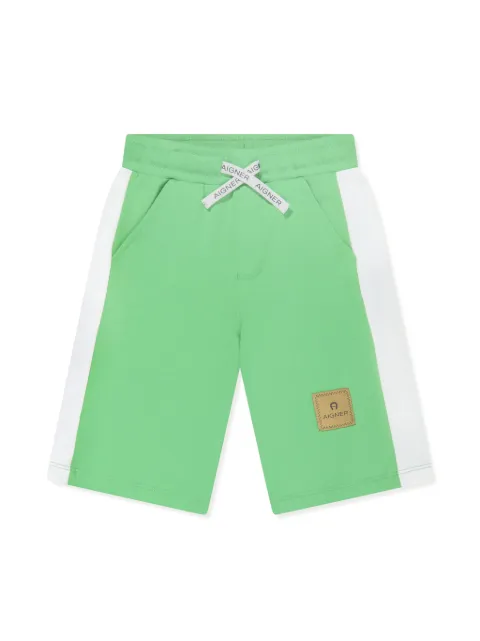 Aigner Kids logo-appliqué cotton track shorts