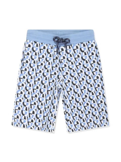 Aigner Kids monogram-pattern cotton track shorts