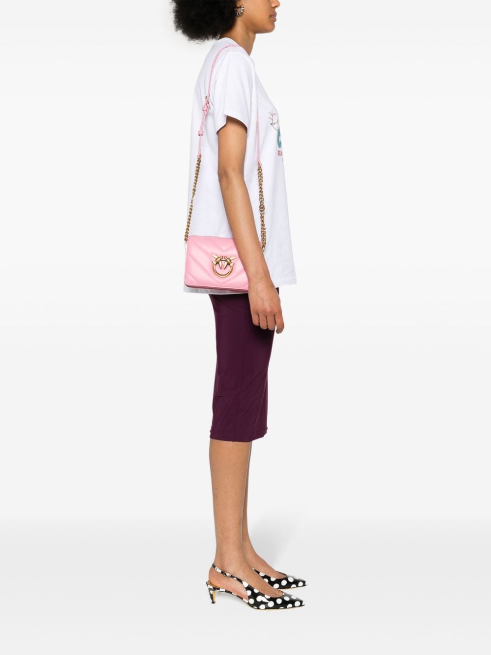 Shop Pinko Mini Loe Click Cross Body Bag In Pink