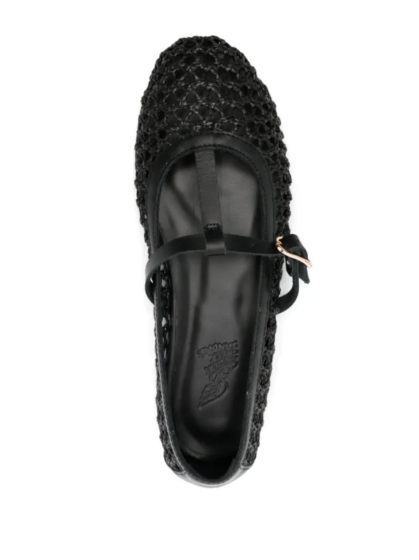 サンダル・ミュール ANCIENT GREEK Women Sandals RIA BLACK Ancient Greek Sandals Aerati Raffia Ballerinas | Black