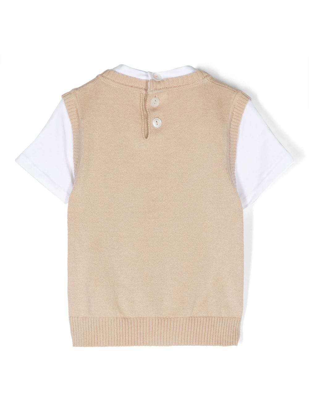 Shop Le Bebé Enfant Layered Cotton T-shirt In Neutrals