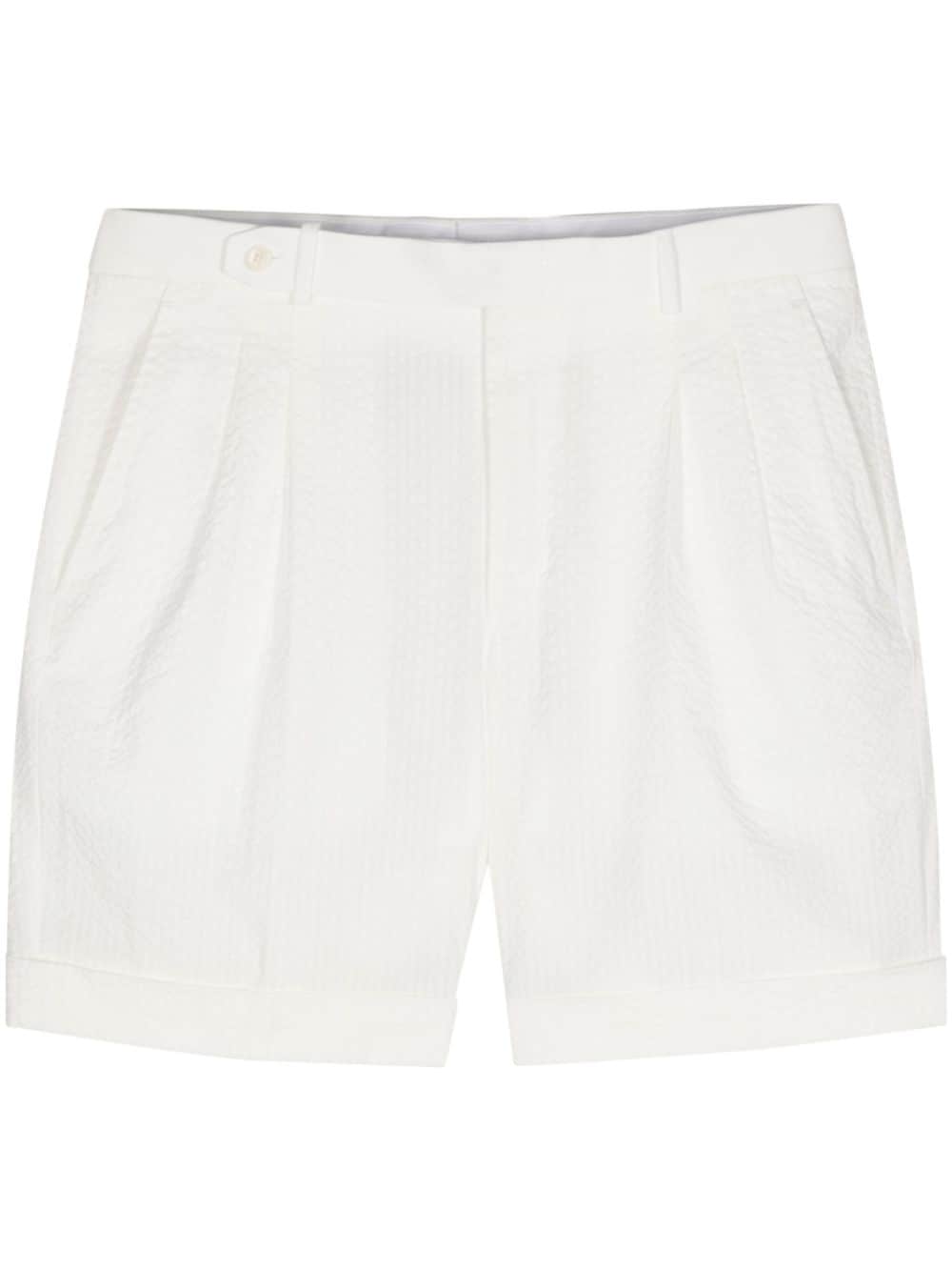 Brioni Seersucker Chino Shorts In White