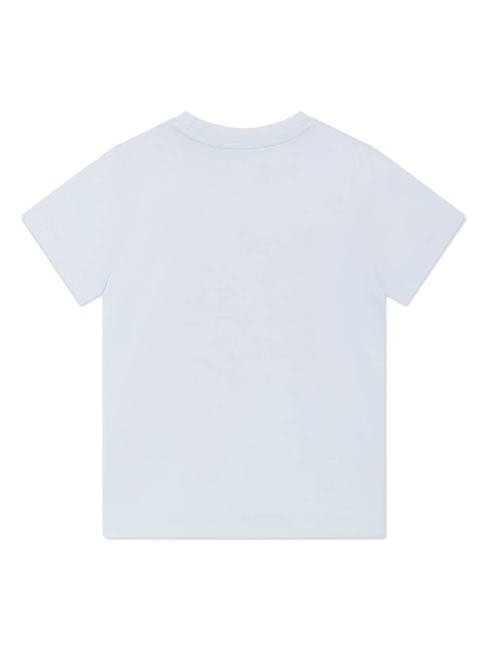 Aigner Kids Katoenen T-shirt met logoprint Blauw