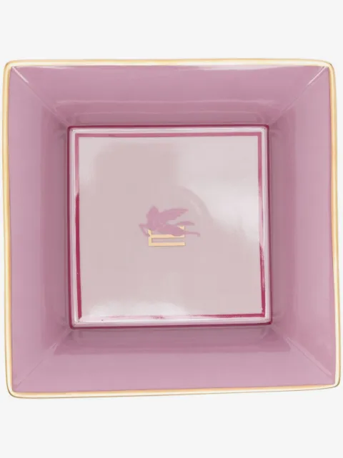 ETRO HOME Pegaso-motif porcelain tray (16cm x 16cm)