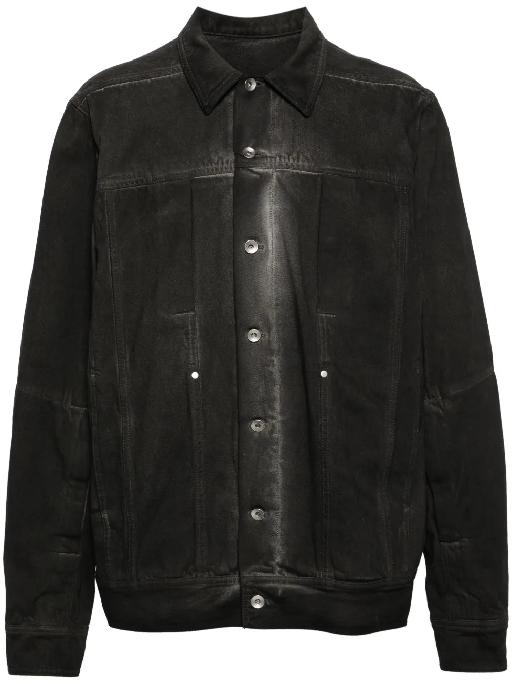 Shop Rick Owens Lido Worker Denim Jacket In Black