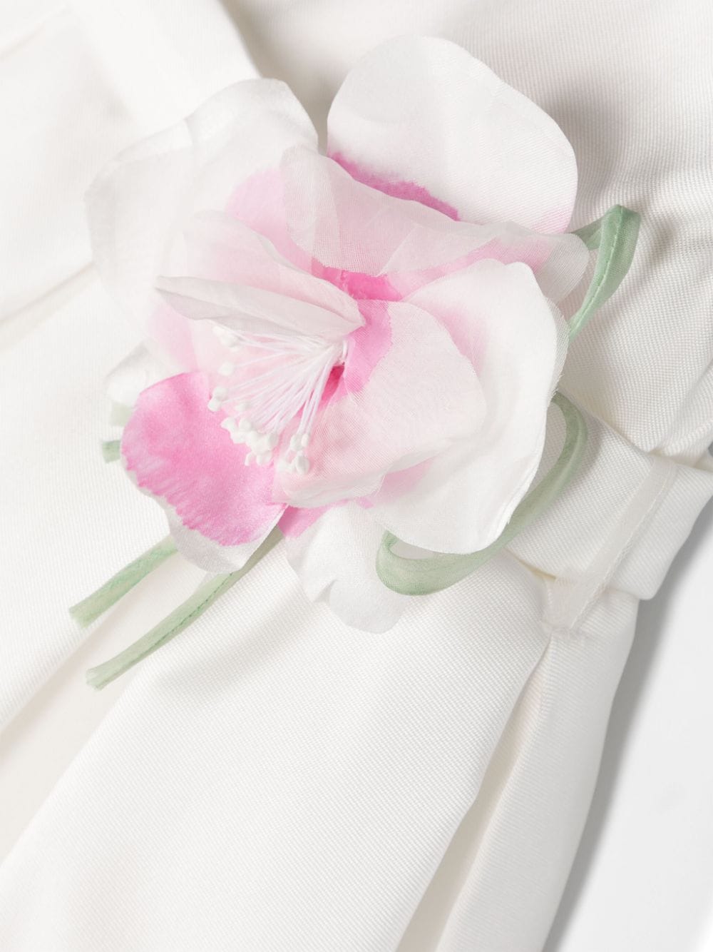 Shop Monnalisa Floral-print Flared Dress In White