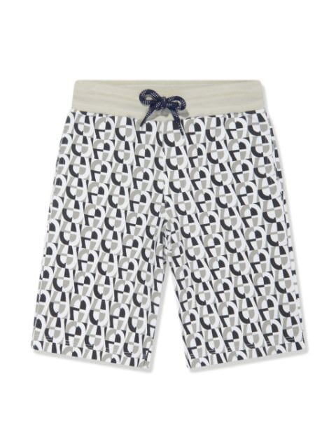 Aigner Kids monogram-pattern cotton track shorts