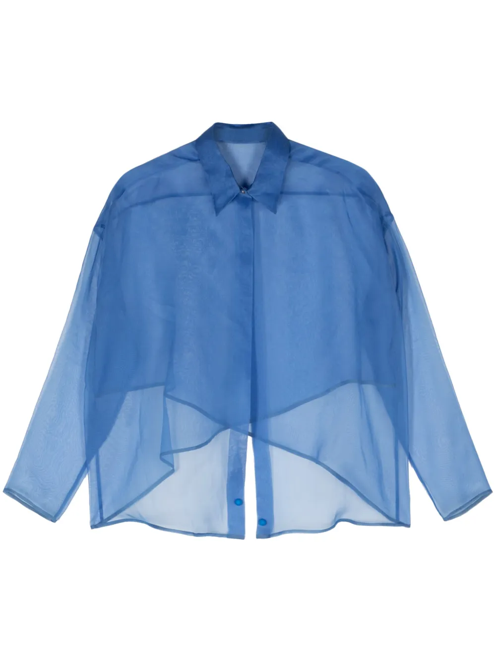 Giorgio Armani Blouse met open voorkant Blauw