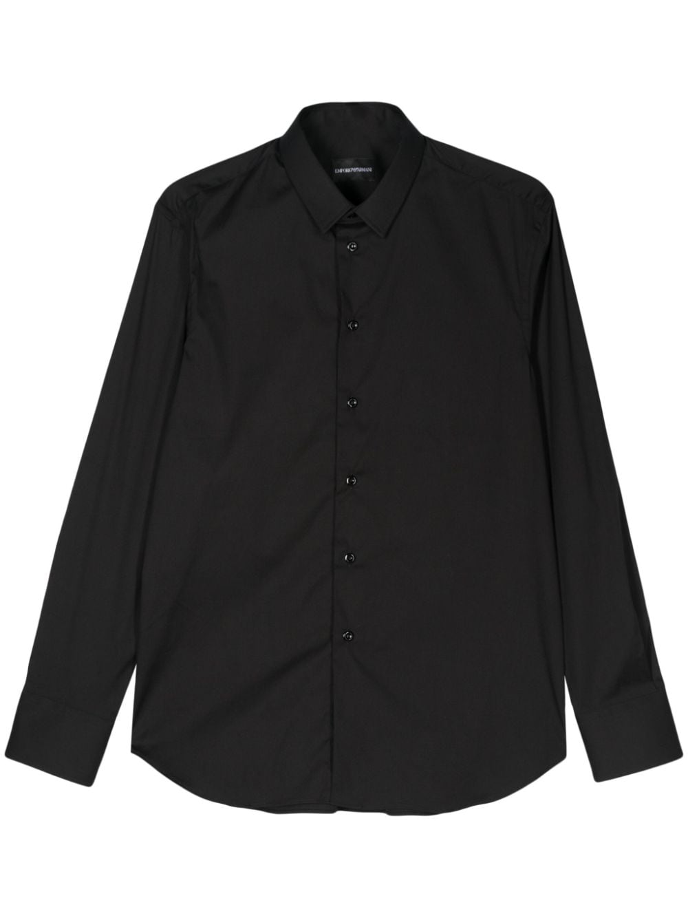 Emporio Armani Plain Long-sleeve Shirt In 黑色