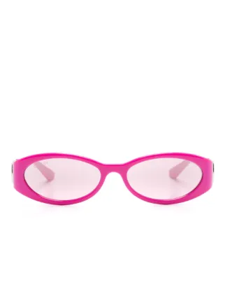 グッチ　オーバル型ピンクのサングラス Gucci Eyewear オーバルフレーム サングラス | ピンク | FARFETCH JP