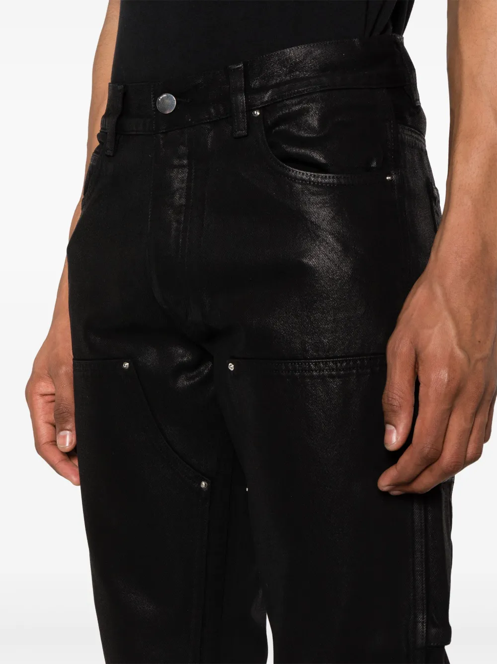 AMIRI Mid waist straight broek Zwart