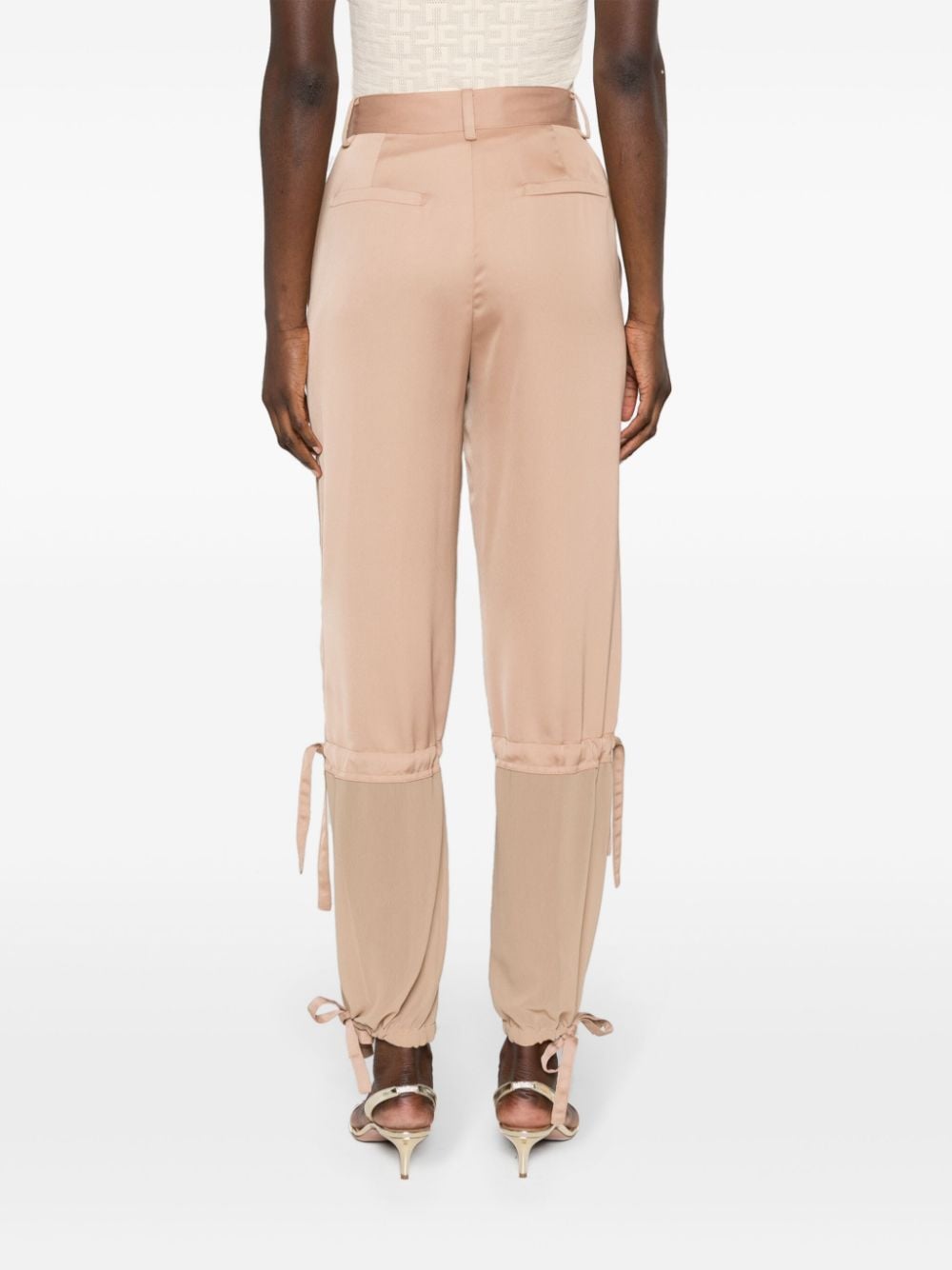 Shop Pinko Wide-leg Cargo Trousers In Brown