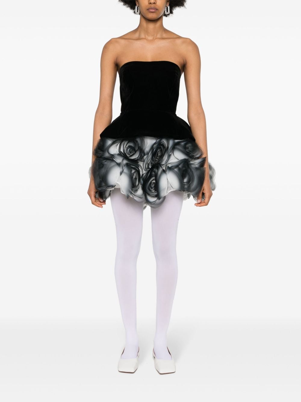 Ana Radu Mini-jurk met bloemendetails - Zwart