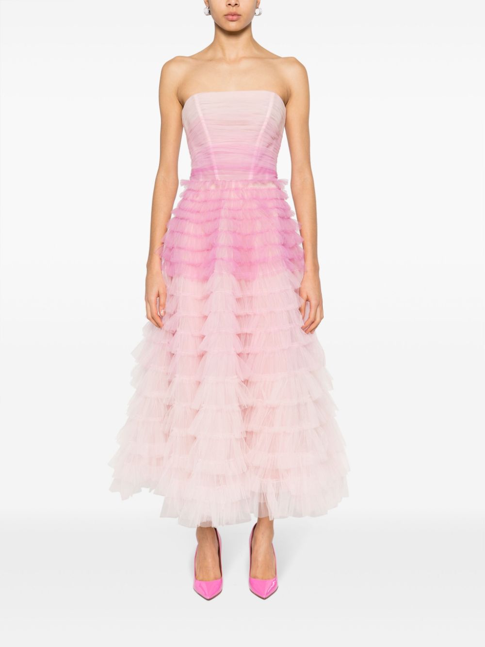 Ana Radu gradient-effect tulle dress - Pink