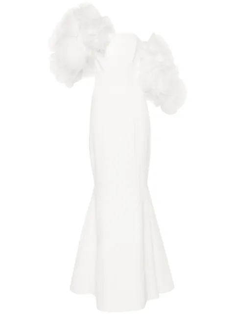 Ana Radu floral-appliqué mermaid dress