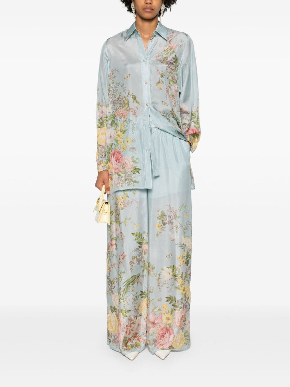 Shop Zimmermann Waverly Floral-print Shirt In Blue