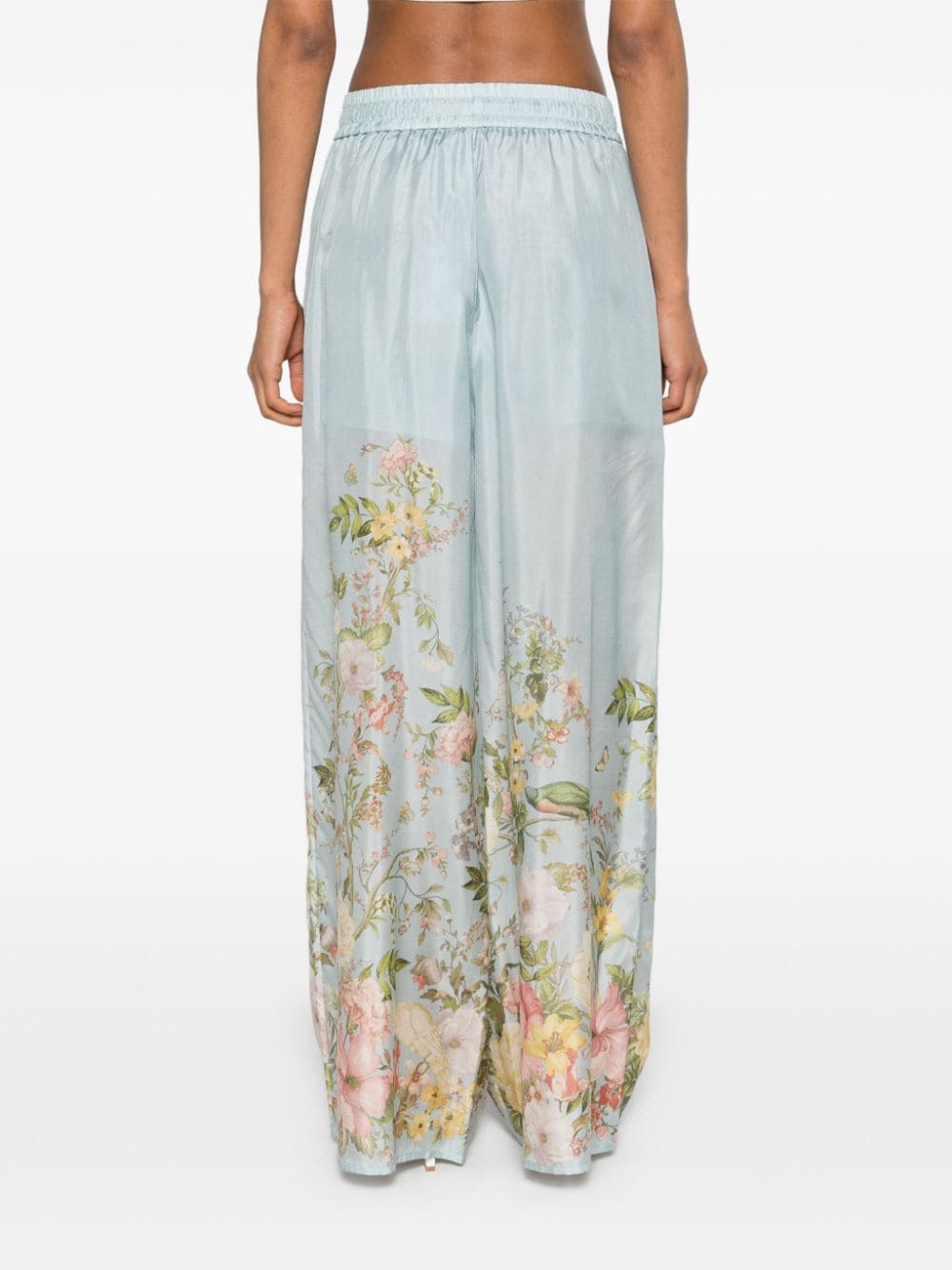 Shop Zimmermann Waverly High-waist Palazzo Trousers In Blue