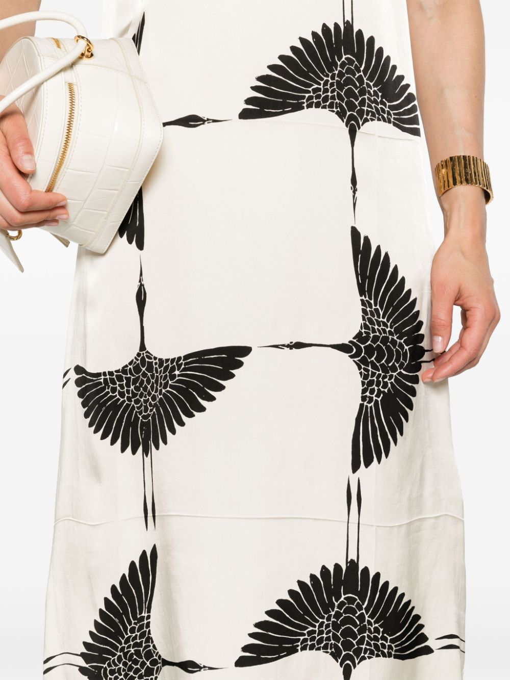 KHAITE Midi-jurk met print Beige